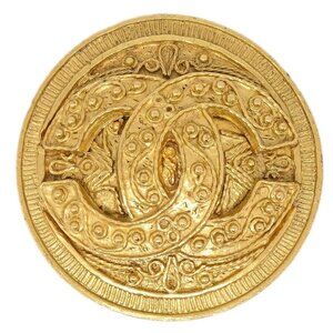 Chanel Medallion Brooch Pin Gold 94A 165179